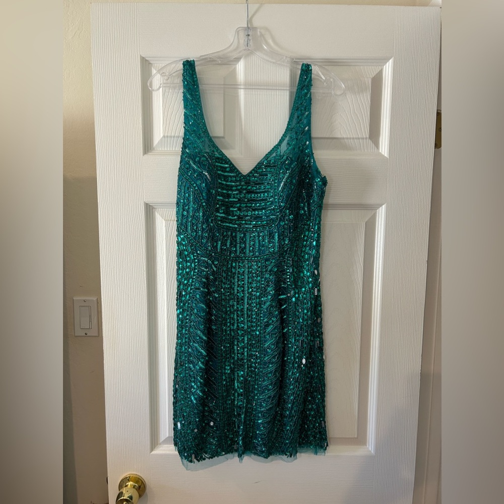 Rhinestone Green Dress!